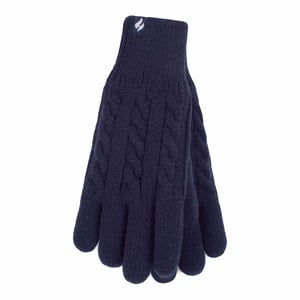Guantes térmicos de invierno de mujer de punto por cable con forro polar de 2,3 Tog
