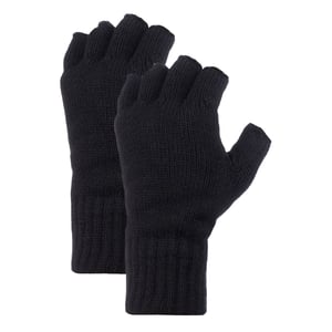 Guantes sin dedos para hombres con forro de polar térmico