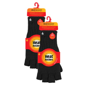 Guantes sin dedos para hombres con forro de polar térmico