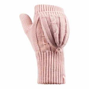 Señoras de punto de cable 2.3 Tog invierno térmico sin dedos Convertidor Guantes