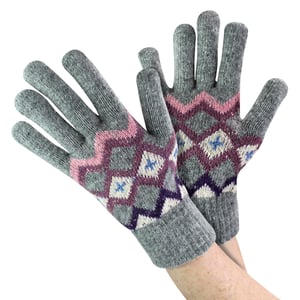 Guantes de lana para señoras | Guantes de invierno Cute Fairisle para el clima frío