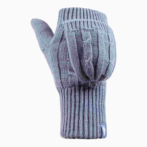 Señoras de punto de cable 2.3 Tog invierno térmico sin dedos Convertidor Guantes