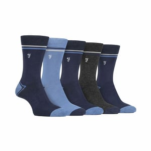 Paquete de 5 calcetines de bambú con rayas brillantes para hombre