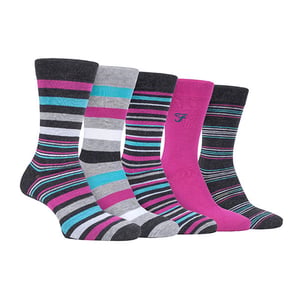 Lote de 5 calcetines de bambú con rayas brillantes para hombre