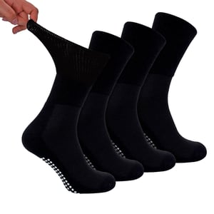 Paquete de 4 calcetines de bambú para diabéticos con puños para hombres y mujeres