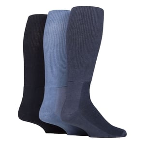 Lote de 3 calcetines de bambú suaves hasta la rodilla para mujeres diabéticas