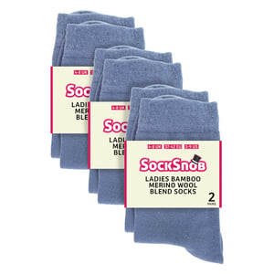 Pack de 6 calcetines de bambú y lana merina para mujer