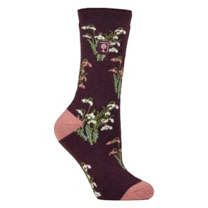 Calcetines térmicos para mujer | Calcetines finos de vellón con estampado floral
