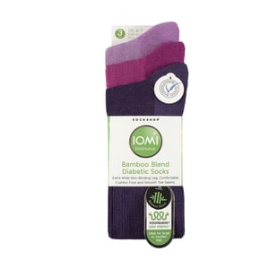 Pack de 3 calcetines diabéticos extra anchos de bambú para piernas hinchadas