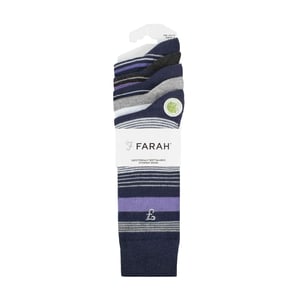 Lote de 5 calcetines de bambú con rayas brillantes para hombre