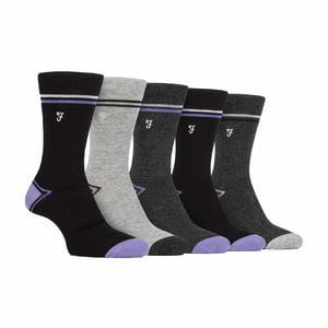 Lote de 5 calcetines de bambú con rayas brillantes para hombre