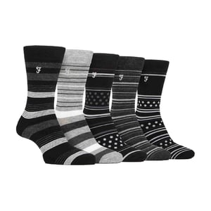 Lote de 5 calcetines de bambú con rayas brillantes para hombre
