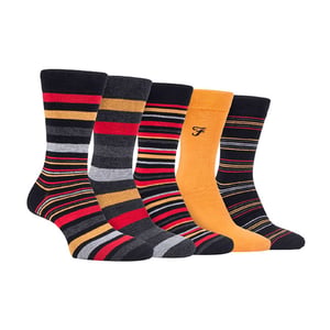 Paquete de 5 calcetines de bambú con rayas brillantes para hombre