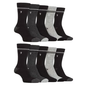 Paquete múltiple de 10 pares de calcetines de bambú brillante para hombre