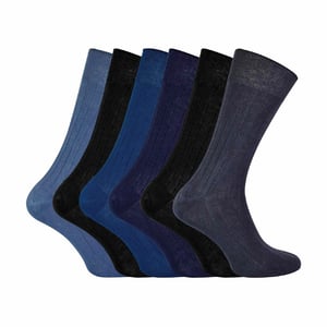Pack de 6 calcetines de vestir para hombre 100% algodón egipcio