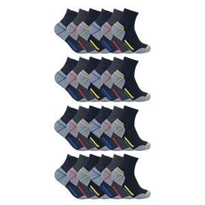 24 Pares Mens Multipack Ultimate Cotton Rich Work Ankle Socks