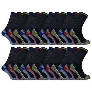 24 Pares Mens Multipack Calcetines de Trabajo de Bambú Suaves y Transpirables
