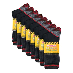 24 Pares Mens Multipack Calcetines de Trabajo de Bambú Suaves y Transpirables