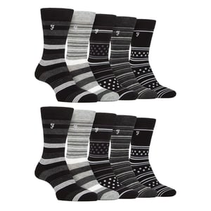 Paquete múltiple de 10 pares de calcetines de bambú brillante para hombre