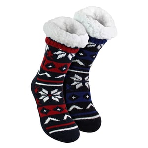 Paquete de 2 calcetines antideslizantes para hombre con Sherpa.