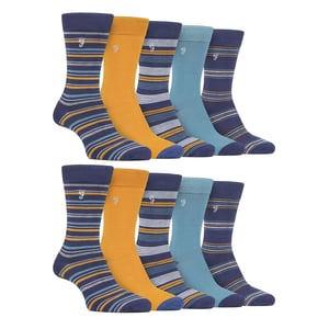 Paquete múltiple de 10 pares de calcetines de bambú brillante para hombre