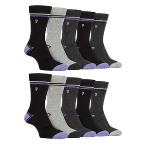 Paquete múltiple de 10 pares de calcetines de bambú brillante para hombre