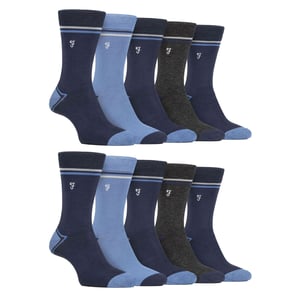 Paquete múltiple de 10 pares de calcetines de bambú brillante para hombre