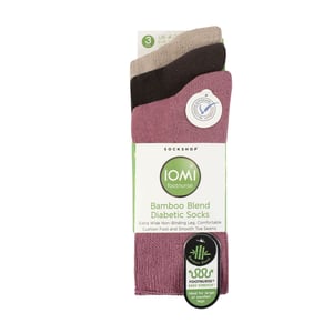 Pack de 3 calcetines diabéticos extra anchos de bambú para piernas hinchadas