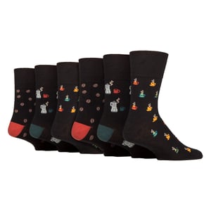 6 pares de calcetines para hombre NO ELÁSTICOS de algodón con dibujos novedosos