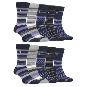 Paquete múltiple de 10 pares de calcetines de bambú brillante para hombre