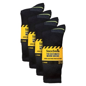 12 pares de calcetines de trabajo acolchados para hombre con puntera de acero