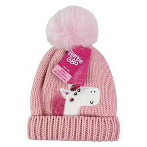 Gorro Unicornio con Pompón Niños y Niñas Gorro de Invierno con Bobble