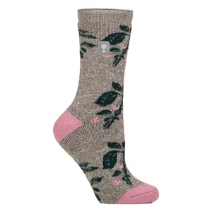 Calcetines térmicos para mujer | Calcetines finos de vellón con estampado floral