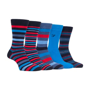 Lote de 5 calcetines de bambú con rayas brillantes para hombre