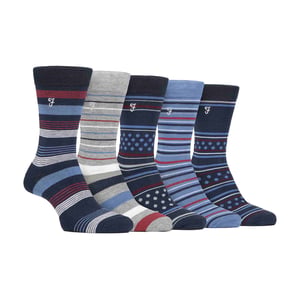 Paquete de 5 calcetines de bambú con rayas brillantes para hombre