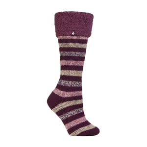 Calcetines térmicos largos para botas de agua con estampado de rayas multicolor para mujer
