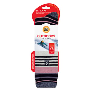 Calcetines térmicos de esquí de invierno Ultra Lite de mujer con rayas