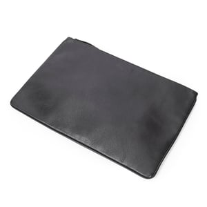 Balenciaga Logo Zip Clutch  en Negro Piel de becerro
