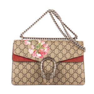 Gucci Floral Dionysus Chain Crossbody Small en Beige/Rojo Lona recubierta