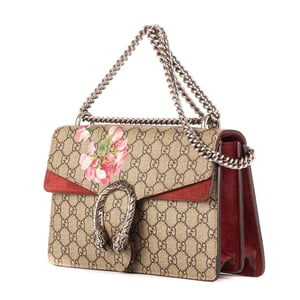 Gucci Floral Dionysus Chain Crossbody Small en Beige/Rojo Lona recubierta