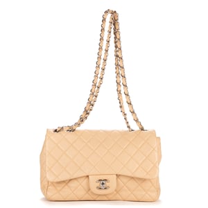 Chanel Timeless flap Jumbo en Beige Piel de becerro