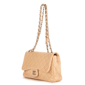 Chanel Timeless flap Jumbo en Beige Piel de becerro