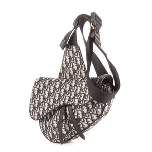 Dior Dior Homme Saddle Crossbody Bag  en Azul Oscuro Lienzo