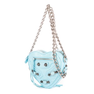 Balenciaga Le Cagole Heart Mini  en Azul Piel de becerro