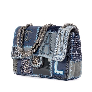 Chanel Ltd. Ed. Patchwork Classic Jumbo Flap 30 en Azul denim Lienzo