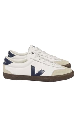 Veja Zapatillas de Volley de Cuero Blanco/Nautico/Madera