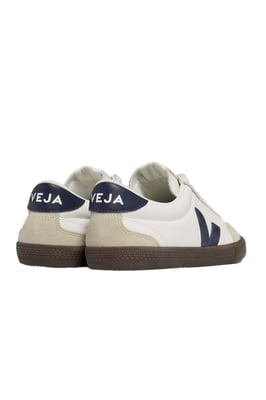 Veja Zapatillas de Volley de Cuero Blanco/Nautico/Madera