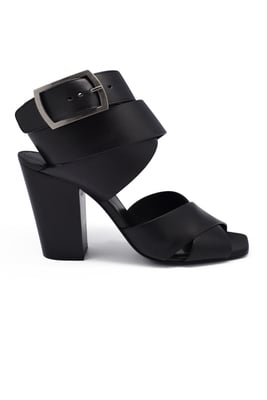 Saint Laurent Sandalias con tiras cruzadas Negro