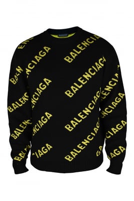 Balenciaga Jersey de punto con logotipo Negro