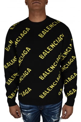 Balenciaga Jersey de punto con logotipo Negro